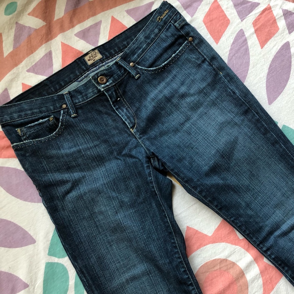 Goldsign Dark Blue Denim Wide Leg Jeans